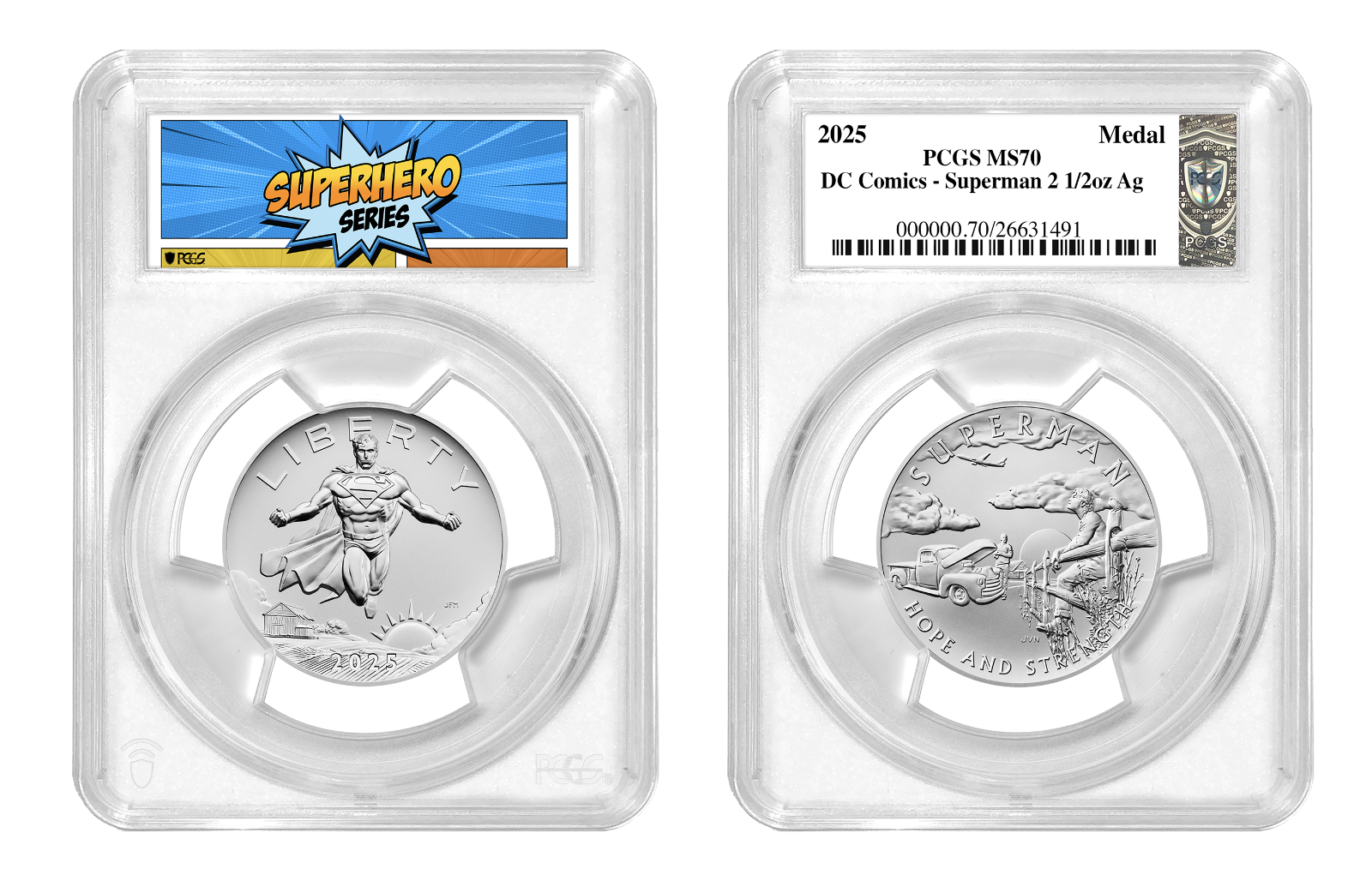 2025 (MS70) 2.5 oz Superman Silver Medal PCGS - US Mint DC Comics Collaboration