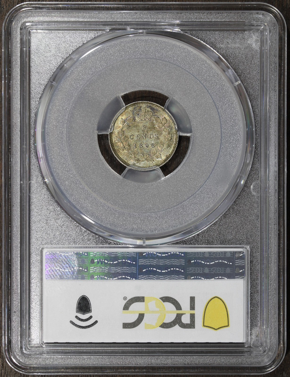 1898 (MS63) Canada Silver 5 Cents 5C PCGS - Wide Date, Choice UNC