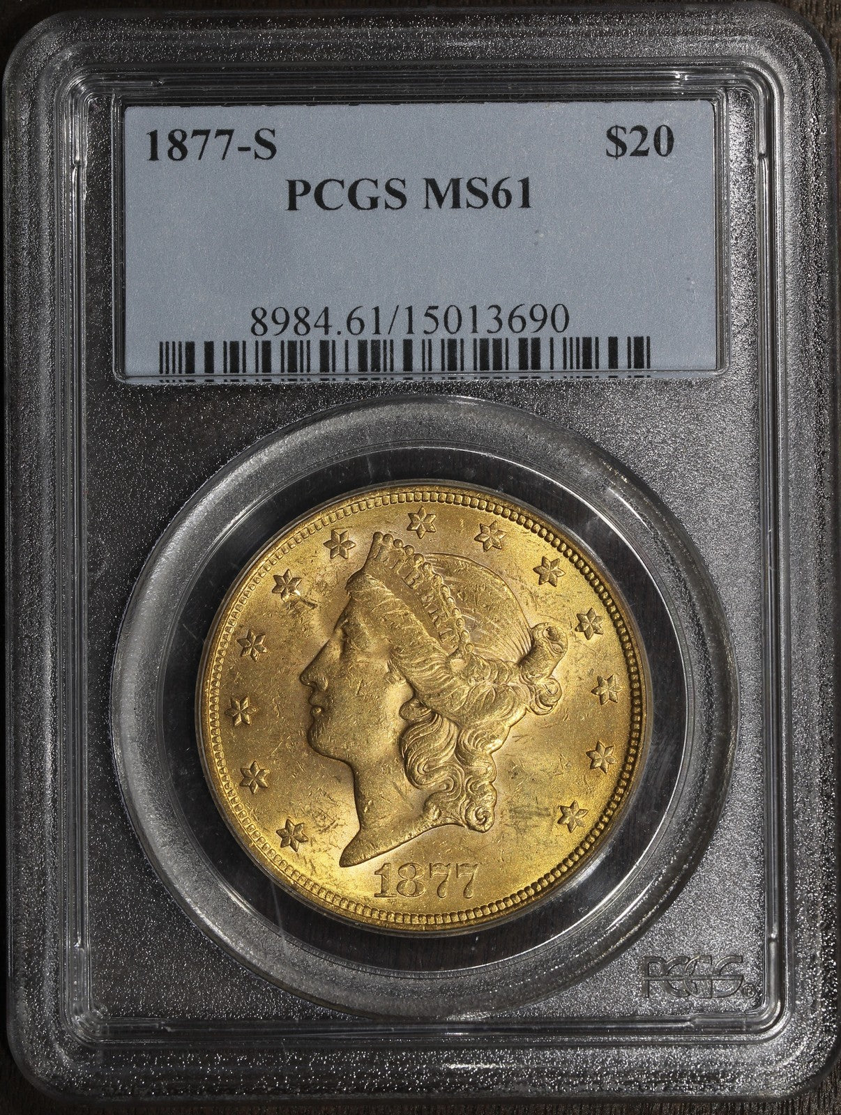 1877-S (MS61) Liberty Head Gold Double Eagle $20 PCGS