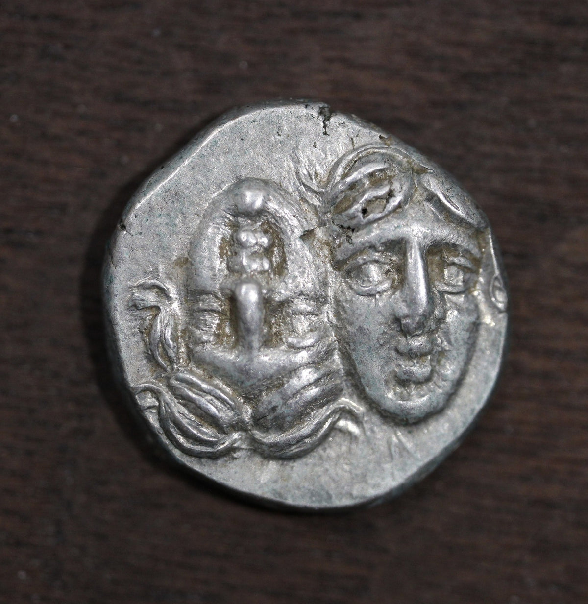 Thrace, Moesia, Istros Silver AR Drachm 2 Heads 4th Century B.C - 5.72g ~18mm