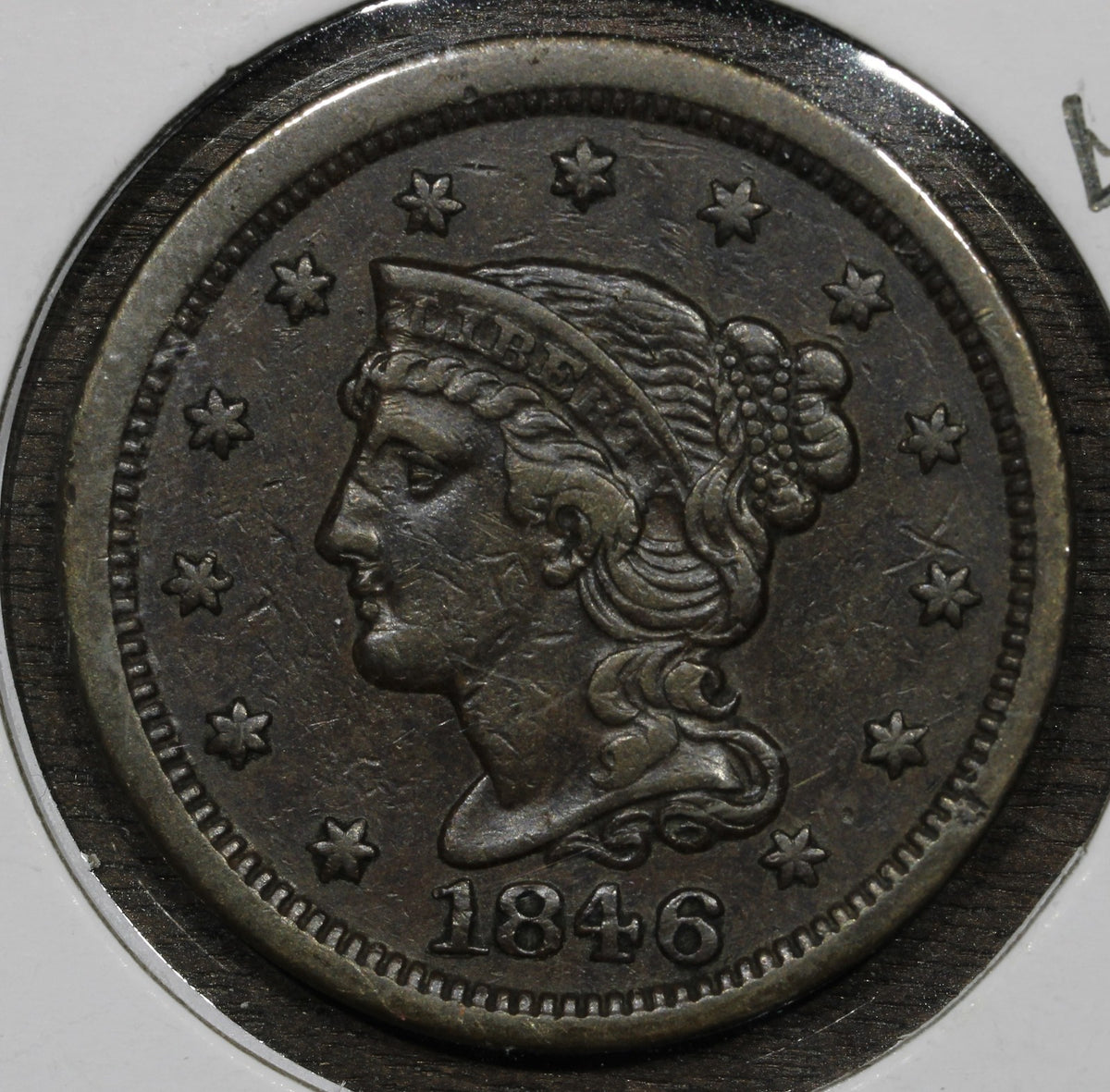 1846 Braided Hair Large Cent 1C XF Extra Fine