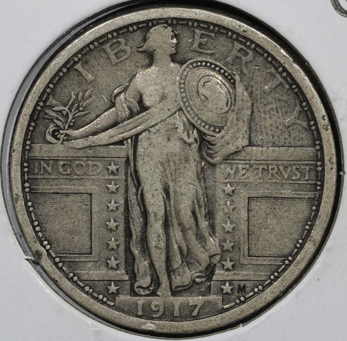 1917 Type 1Standing Liberty Quarter 25C - VF Very Fine