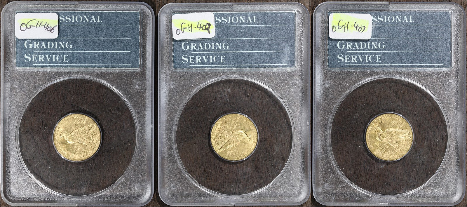 Indian Head Gold Quarter Eagle $2.50 PCGS Rattler Set - MS62 and MS63 CAC!