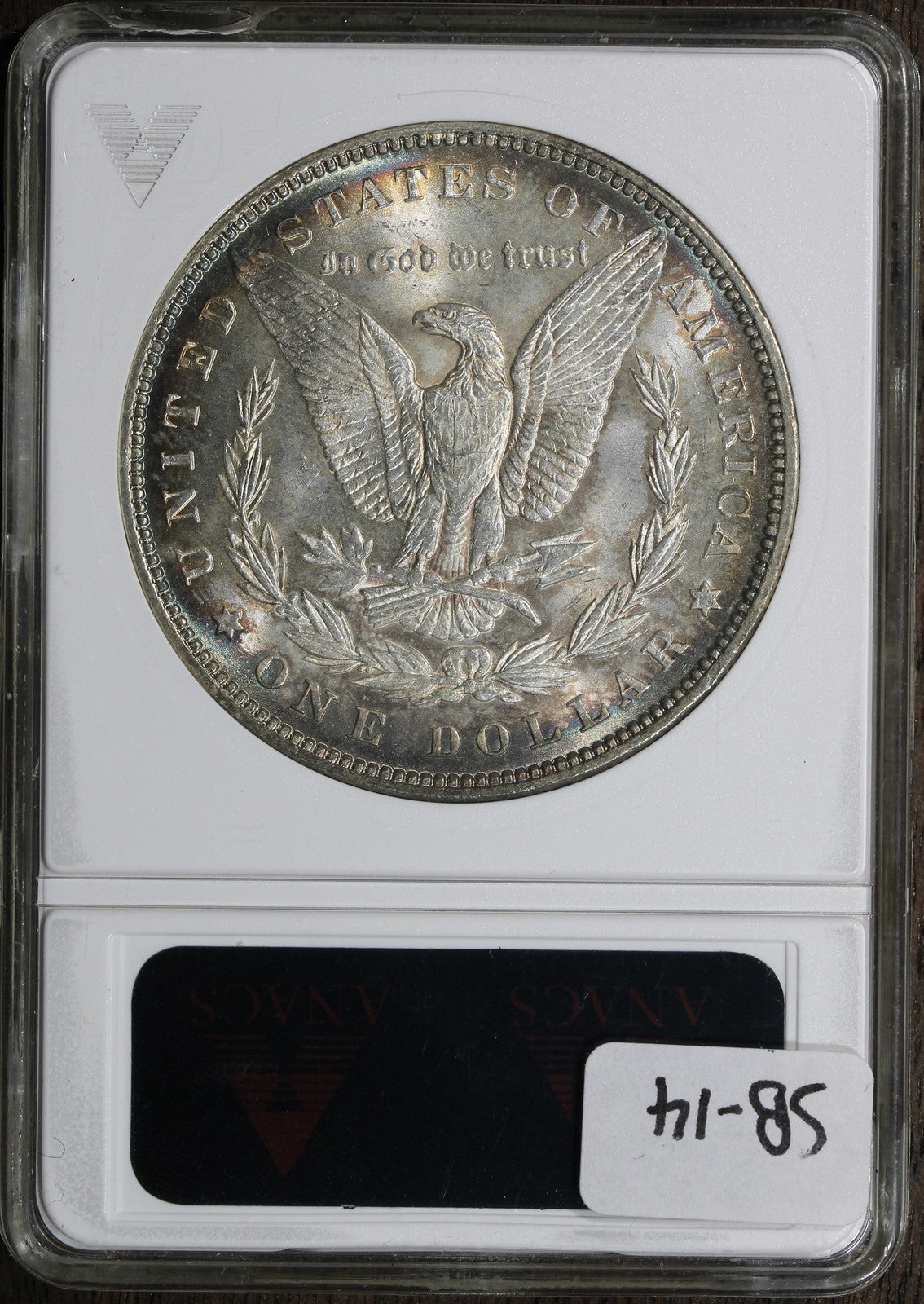 1887 (MS65) Morgan Silver Dollar $1 ANACS Soapbox - Old Holder Toned