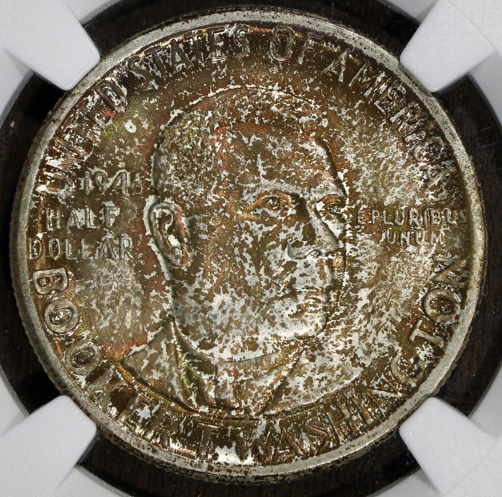 1946-D (MS65) Booker T. Washington Commemorative Half Dollar 50C NGC - Color!