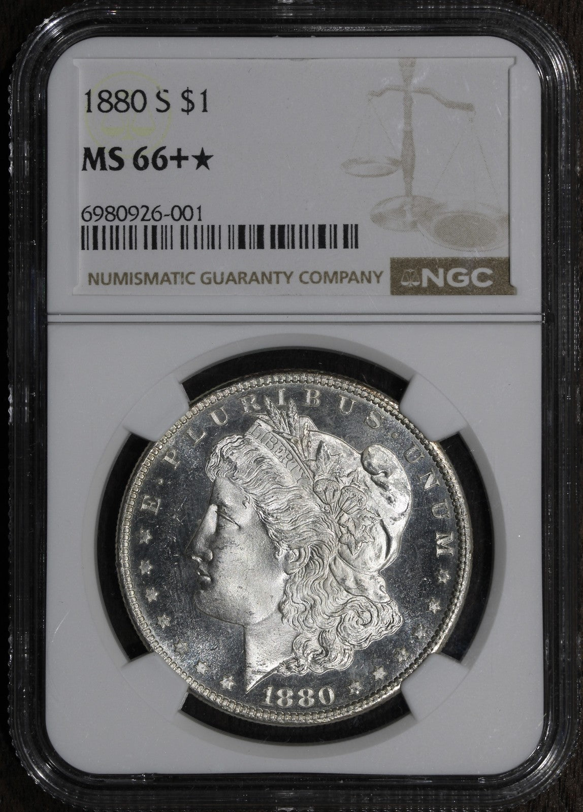 1880-S (MS66+* Star) Morgan Silver Dollar $1 NGC - PLUS with DMPL Obverse