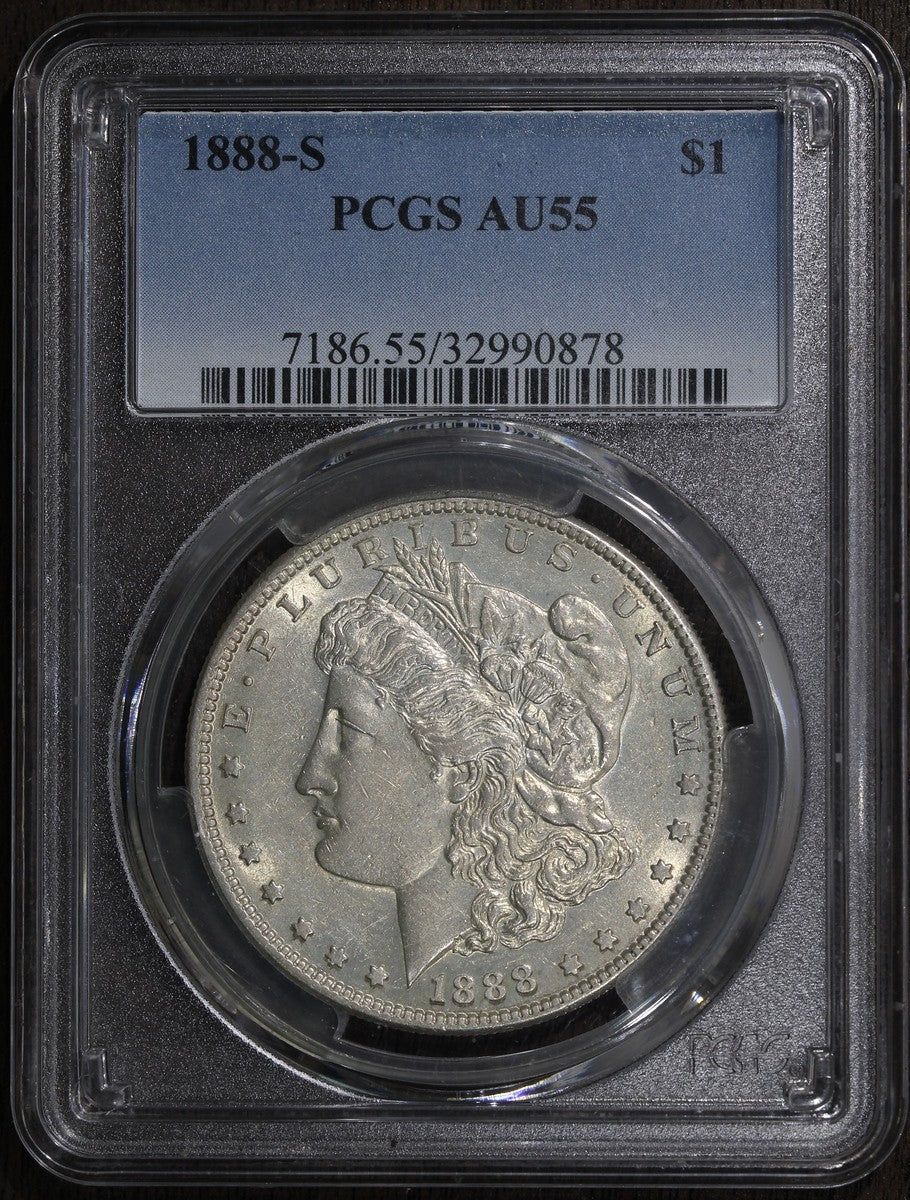 1888-S (AU55) Morgan Silver Dollar $1 PCGS - Better Date