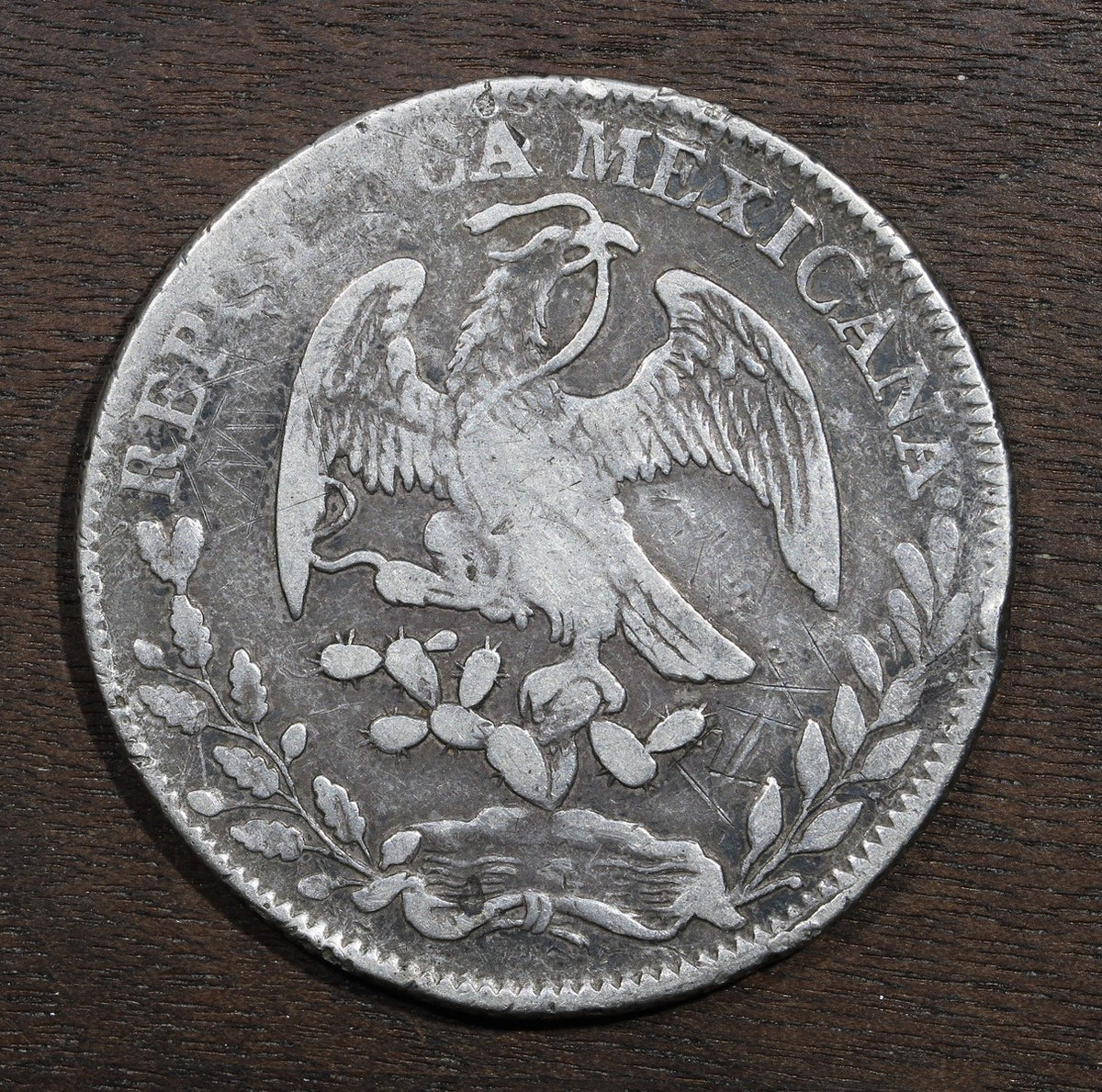 1846-Zs Mexico Silver 8 Reales 8R - Cap and Rays Zacatecas Mint