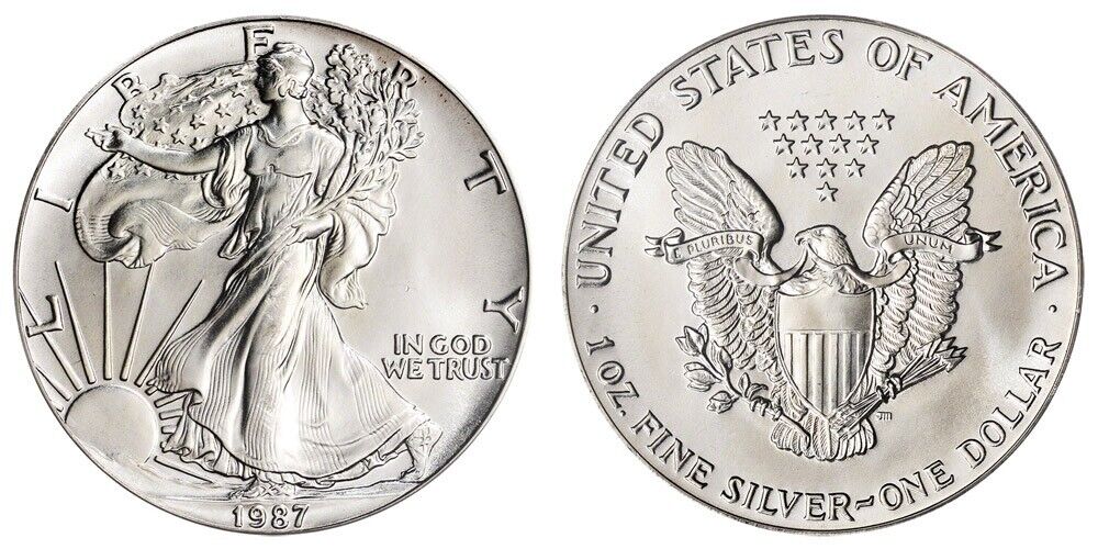 (20) 1987 1 Oz American Silver Eagles - Tube/Roll of ASE