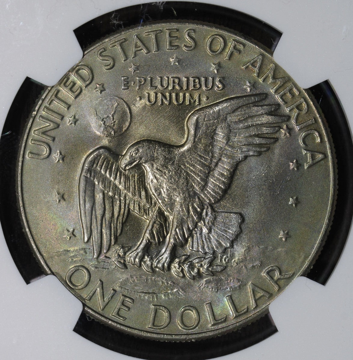 1974-D (MS66 CAC) Eisenhower Dollar $1 NGC - Rainbow Toned Ike Dollar!