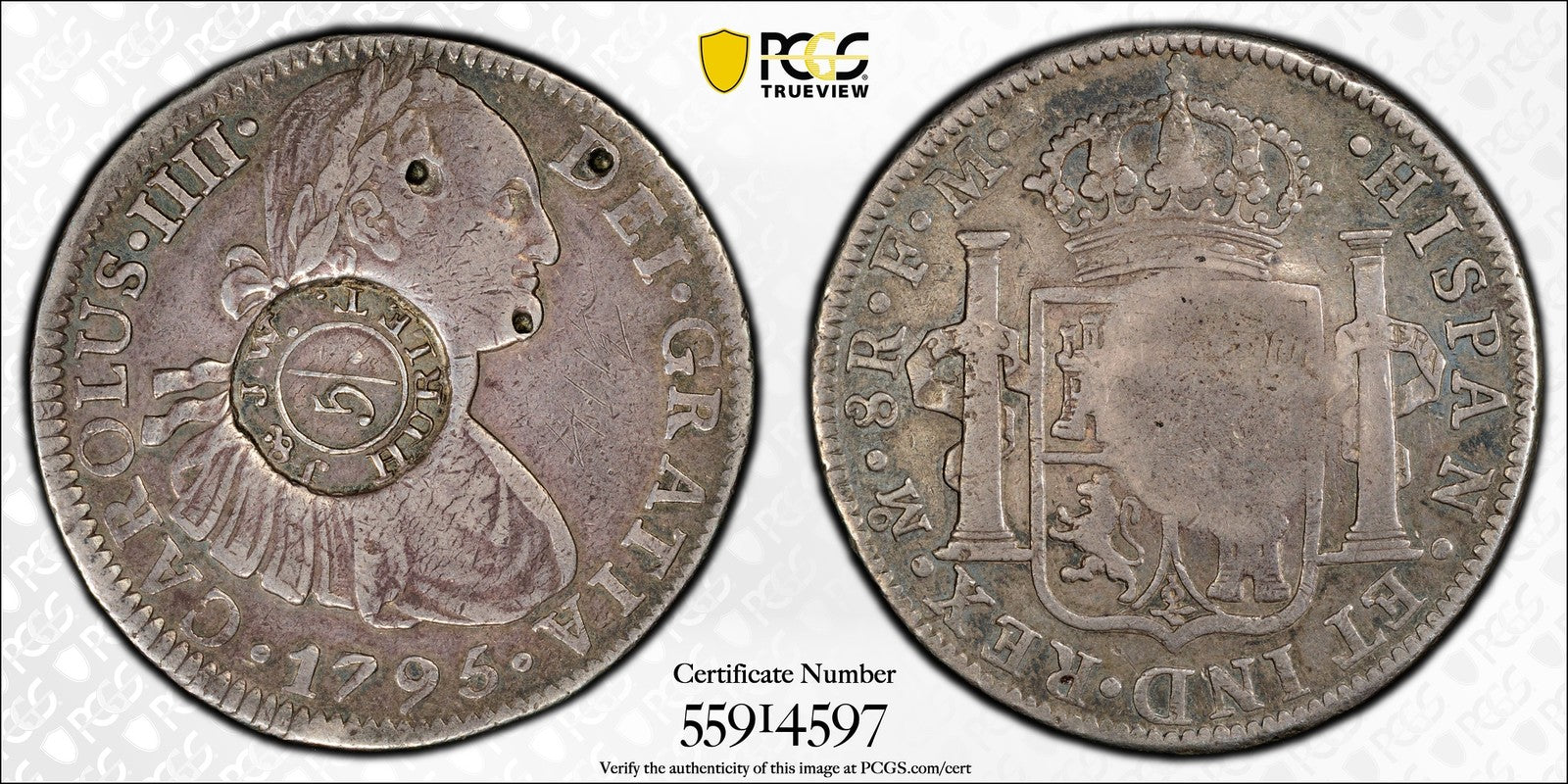 (1811) (VF Details) Scotland C/M on Mexico 8 Reales PCGS - 5 Shilling
