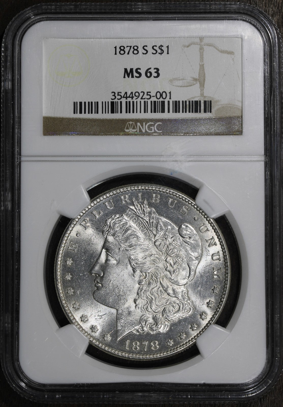 1878-S (MS63) Morgan Silver Dollar $1 NGC