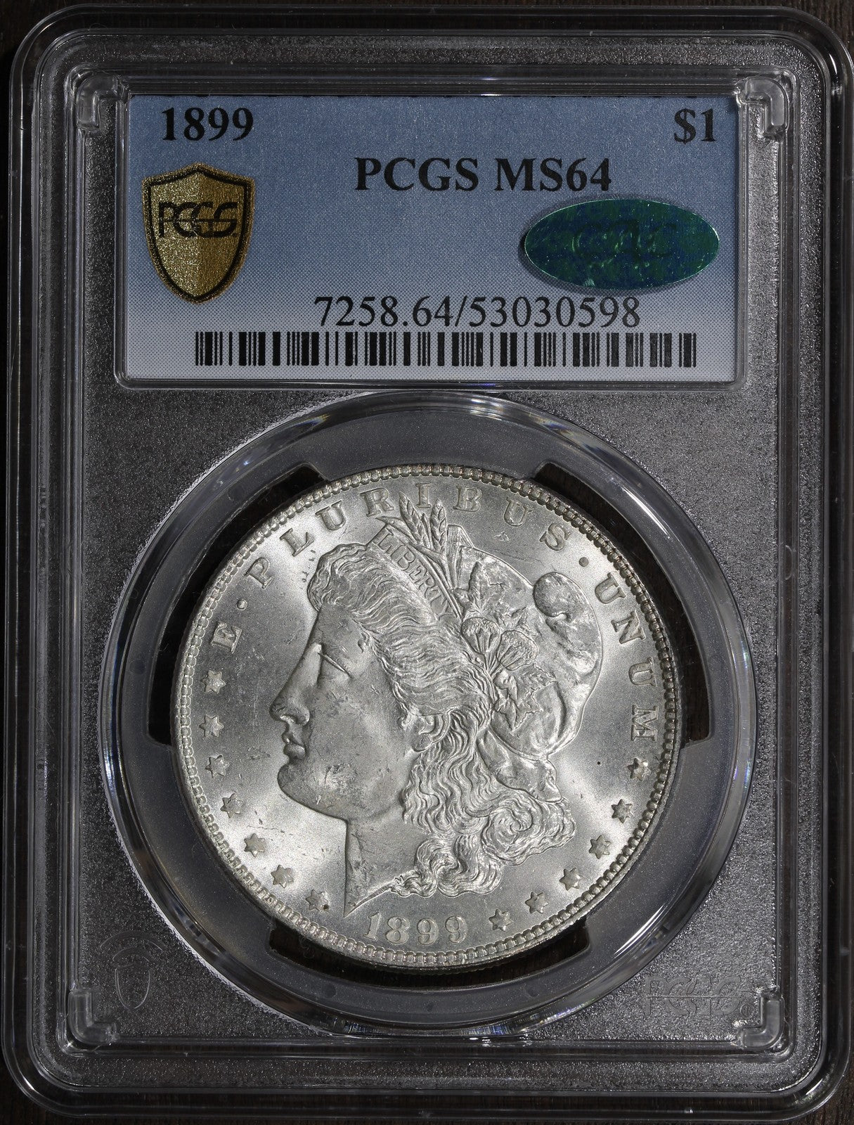 1899 (MS64 CAC) Morgan Silver Dollar $1 PCGS - Key Date