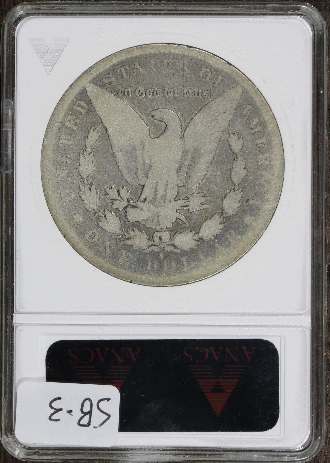 1893-S (AG3) Morgan Silver Dollar $1 ANACS Soapbox - Old Holder, Nice Tone