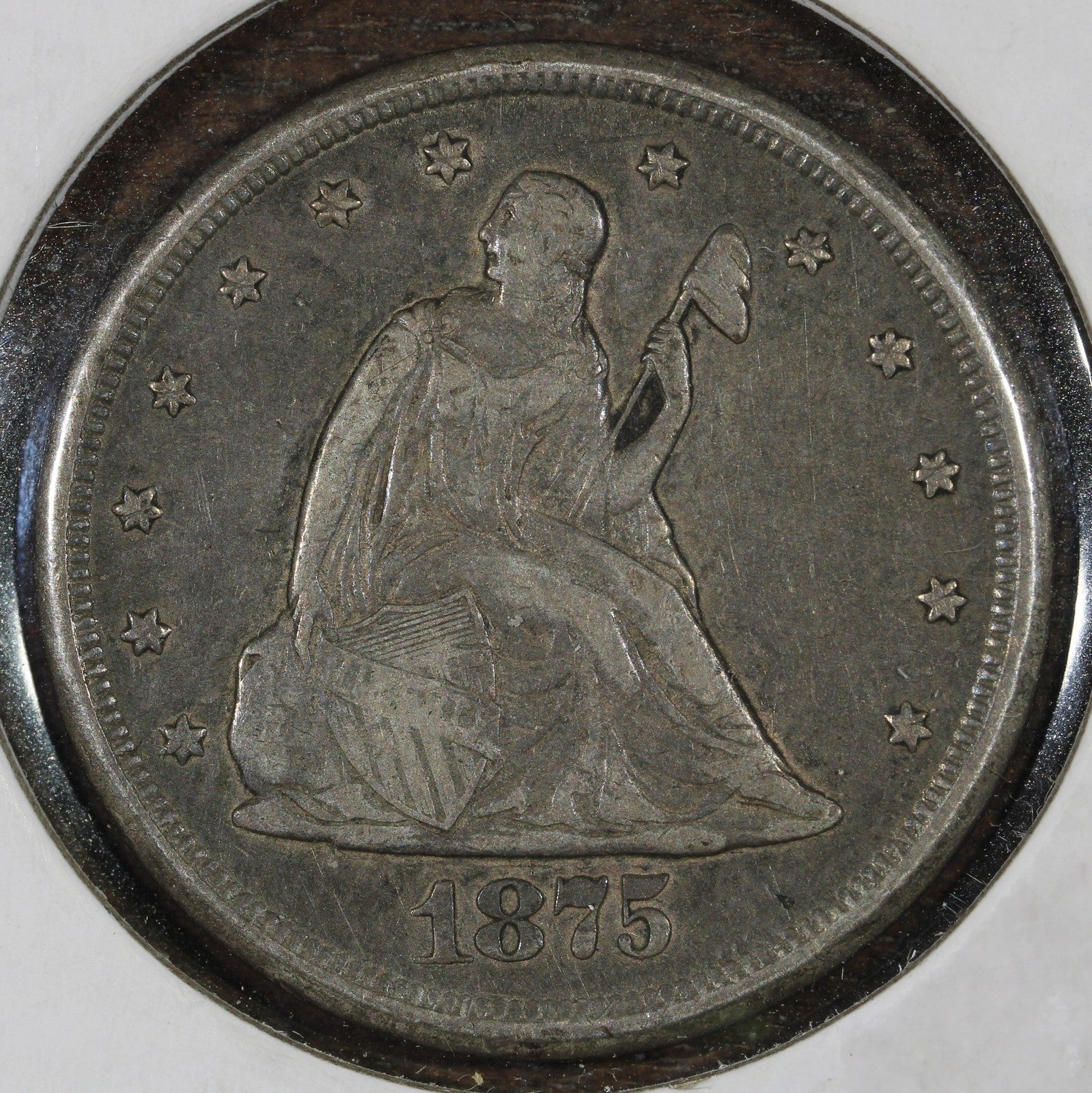 1875-CC 20 Cent Piece 20C XF - Nice Carson City Piece