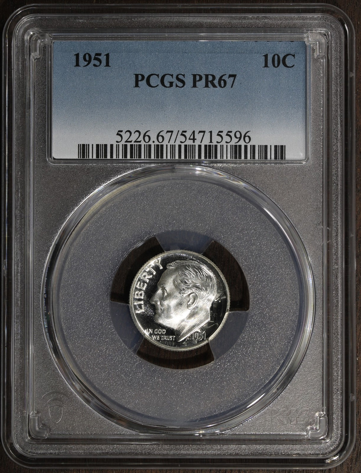 1951 (PR67) Proof Roosevelt Dime 10C PCGS - Looks CAMEO