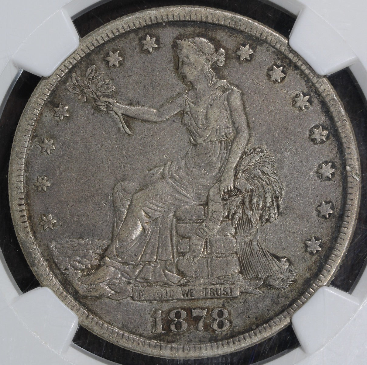 1878-S (XF45) Trade Silver Dollar T$1 NGC - Great Type Coin