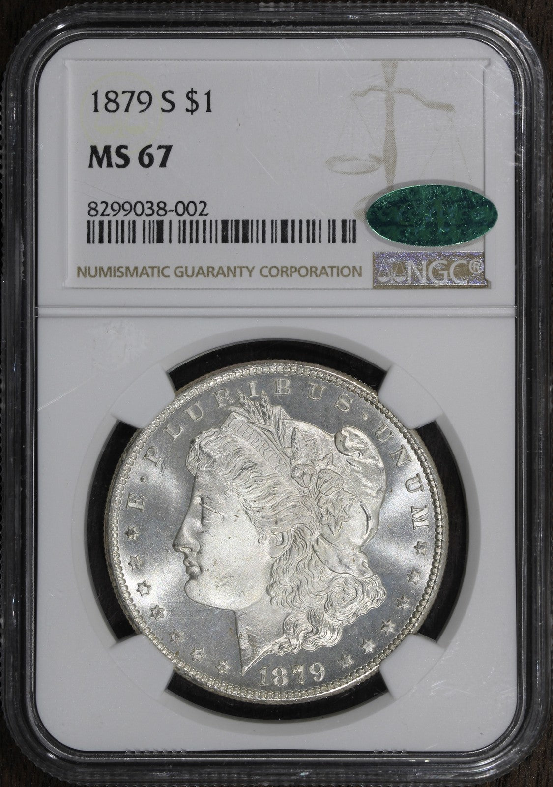 1879-S (MS67 CAC) Morgan Silver Dollar $1 NGC - Pristine Gem