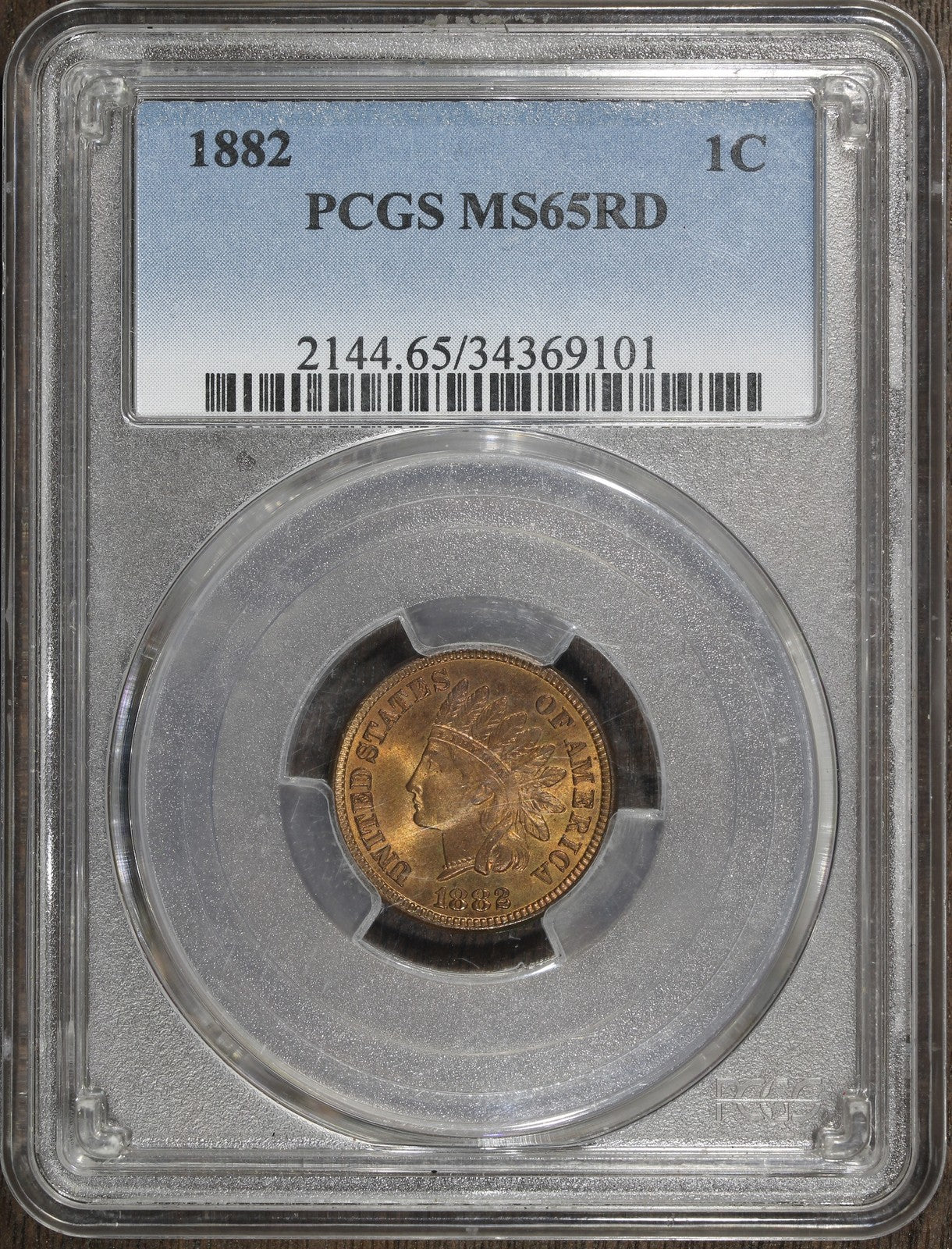 1882 (MS65 RD) Indian Head Cent 1C IHC PCGS