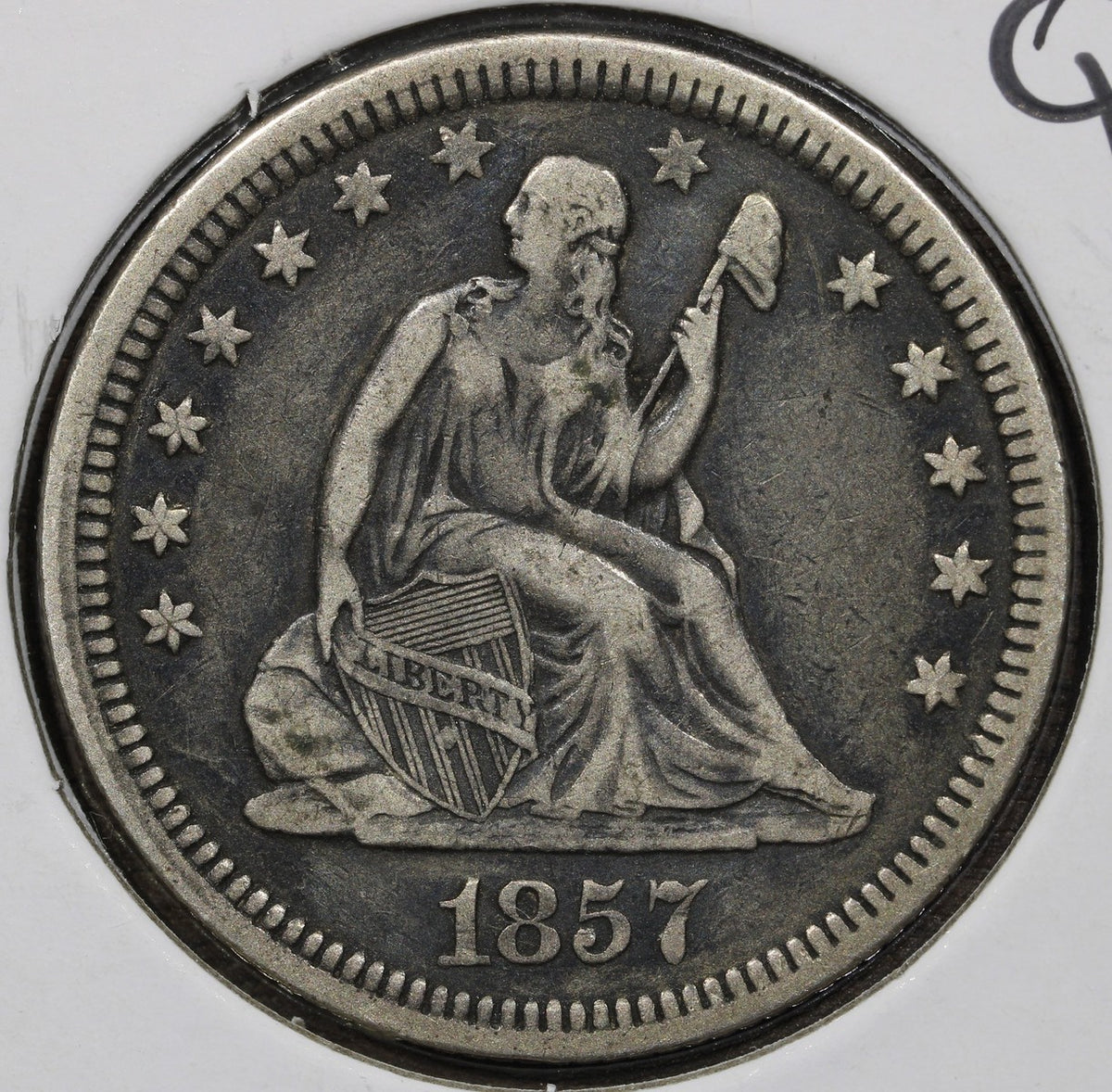 1857 Seated Liberty Quarter 25C - XF Extra Fine