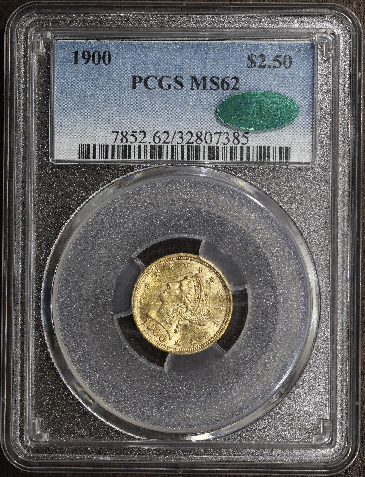 1900 (MS62 CAC) Liberty Head Gold Quarter Eagle $2.50 PCGS