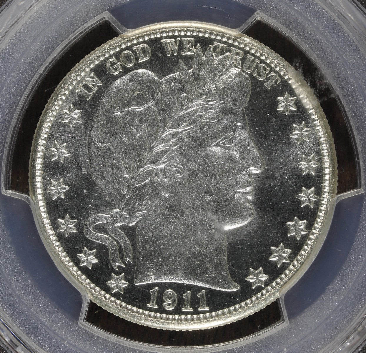1911-D (MS66 CAC) Barber Half Dollar 50C PCGS - Proof Like Fields!