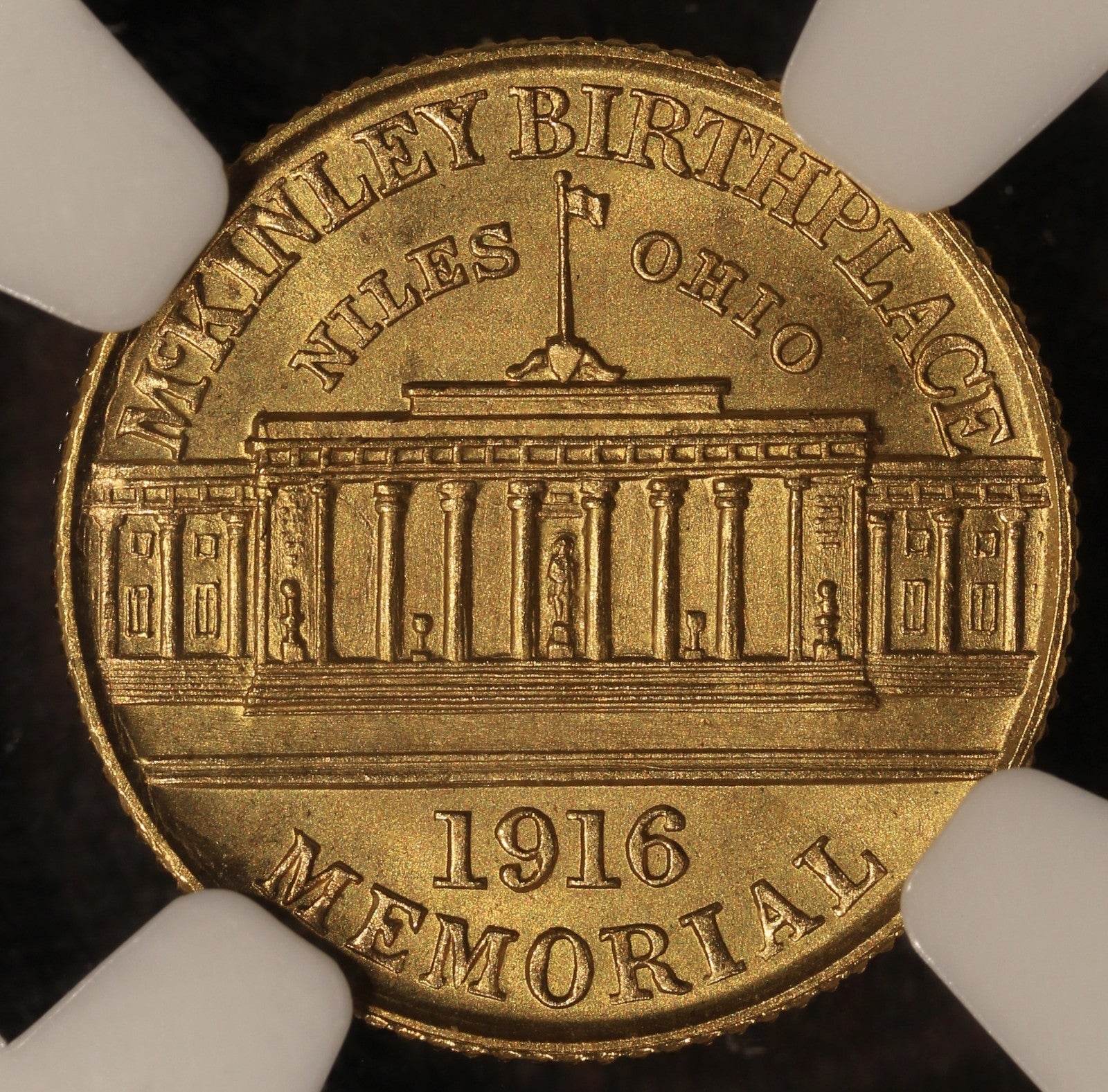 1916 (MS65 CAC) McKinley Commemorative Gold Dollar g$1 NGC