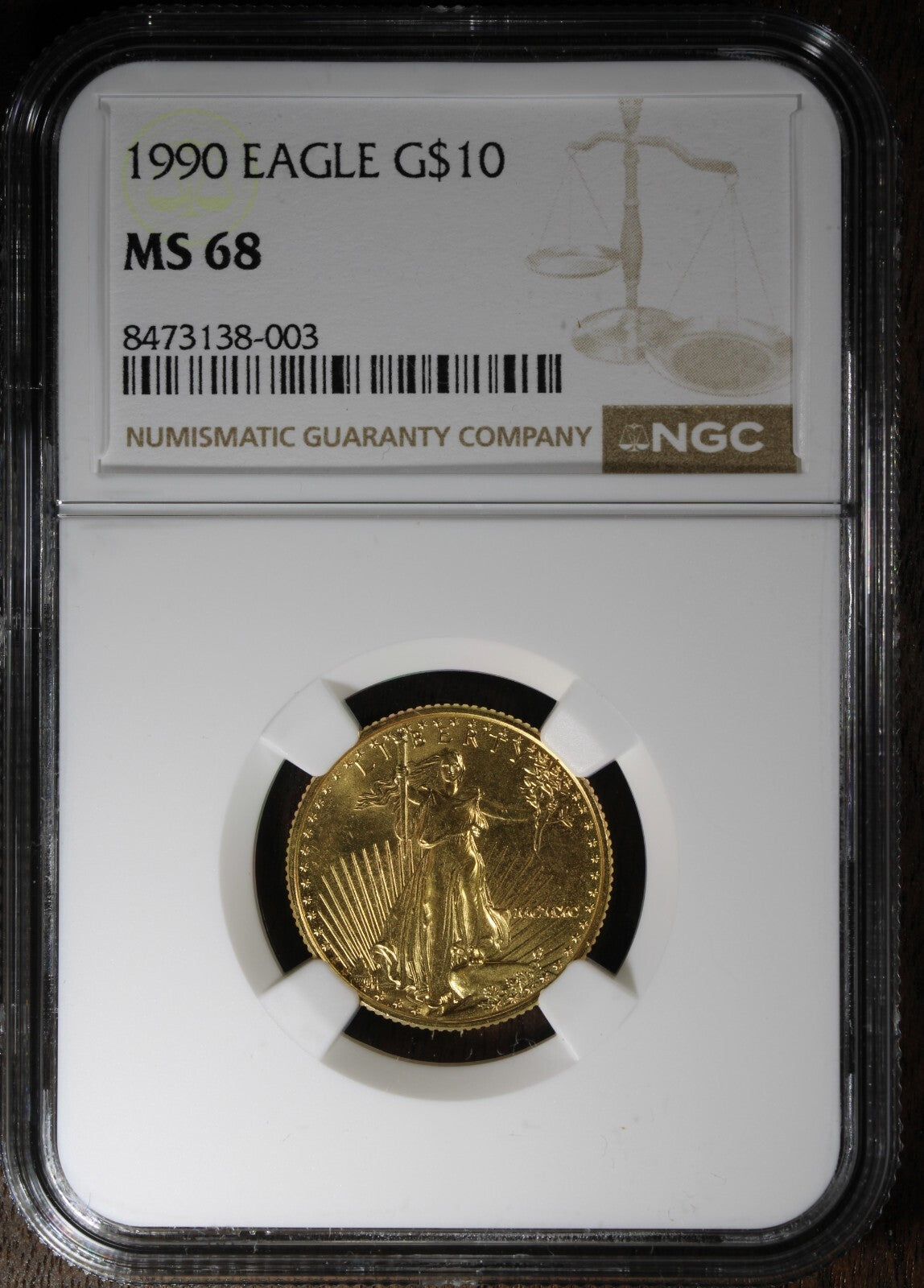 1990 (MS68) 1/4 oz American Gold Eagle $10 NGC - Key Date