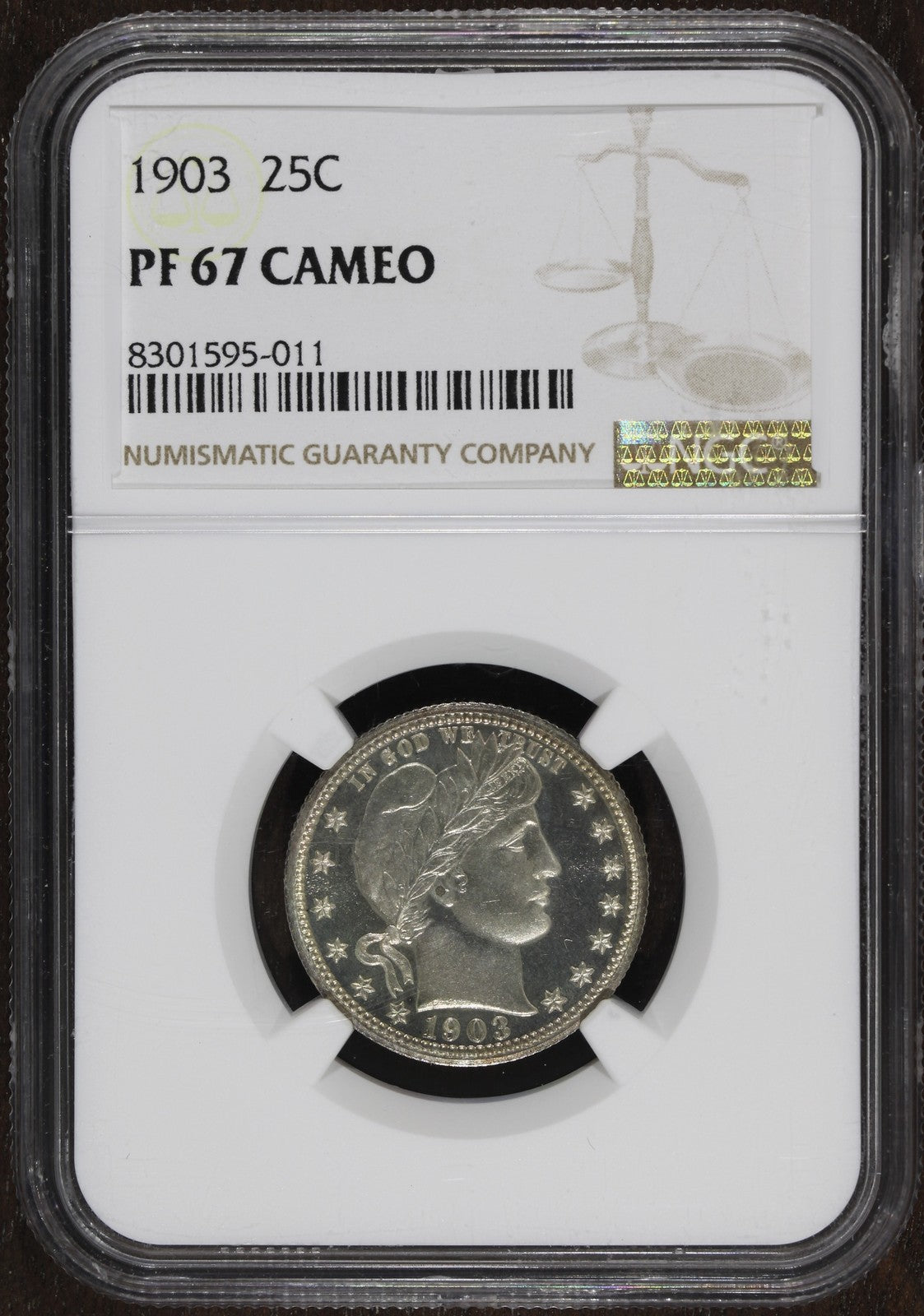 1903 (PF67 CAMEO) Proof Barber Quarter 25C NGC - Stunning Coin