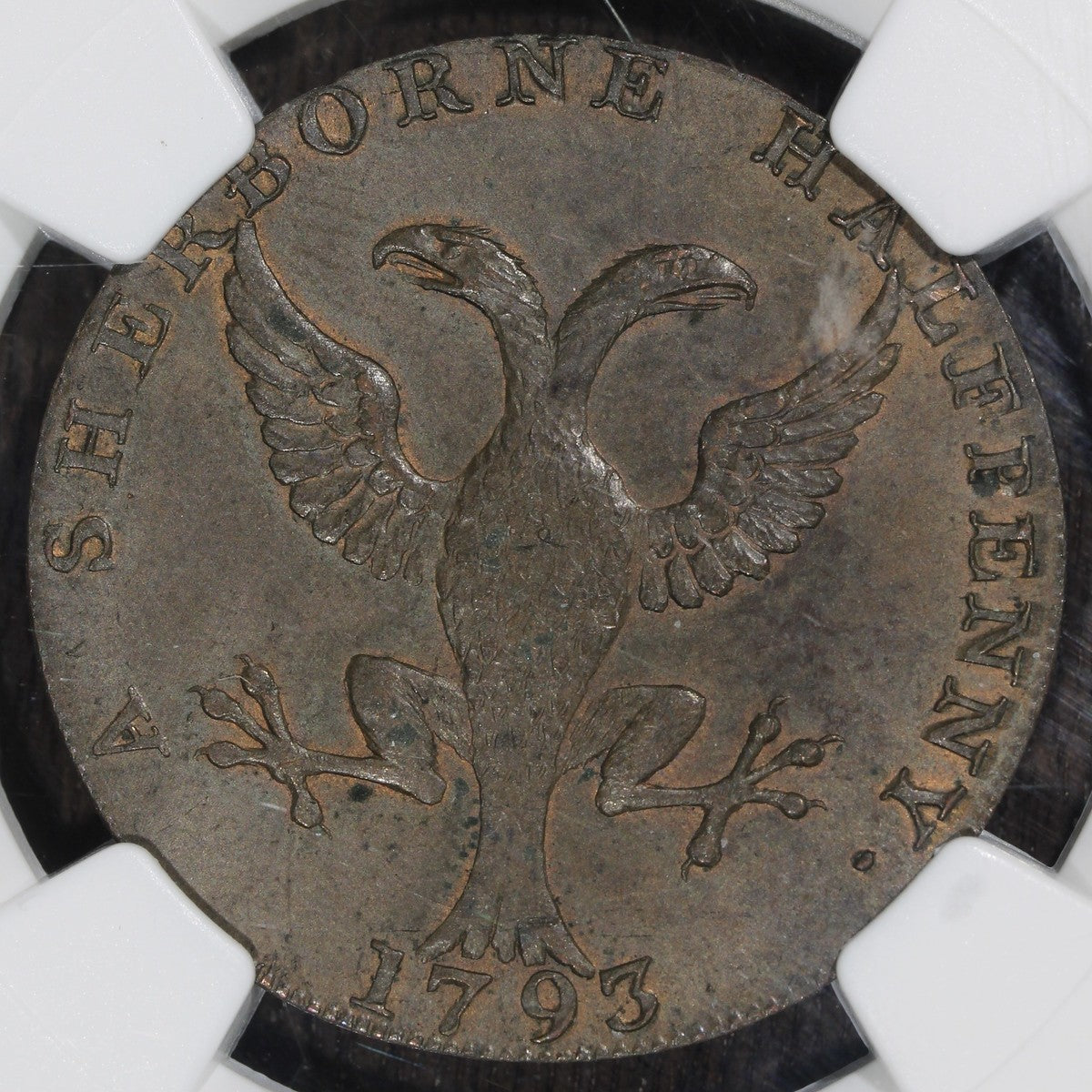 1793 (MS63 BN) Dorsetshire - Sherborne Great Britain 1/2P Bank Token NGC