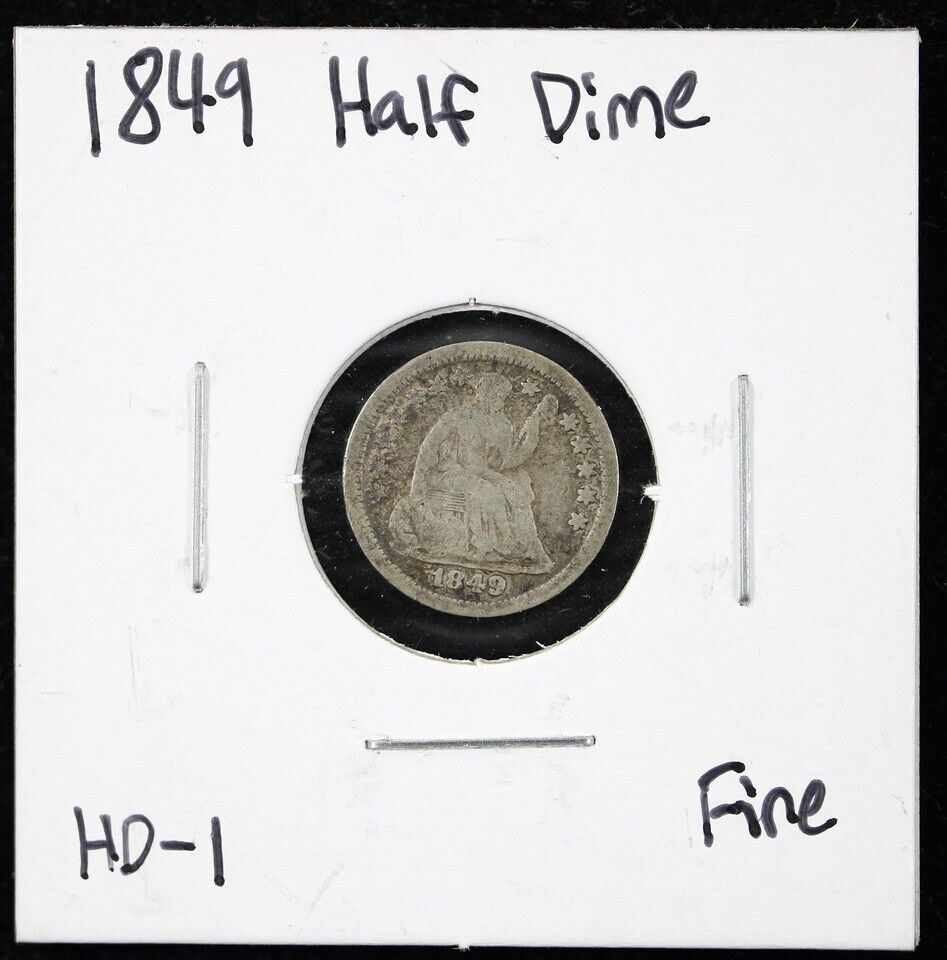 1849 Seated Liberty Half Dime H10c - F
