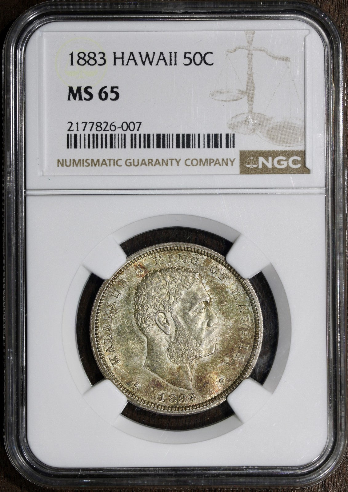1883 (MS65) Hawaiian Half Dollar 50C NGC - GEM