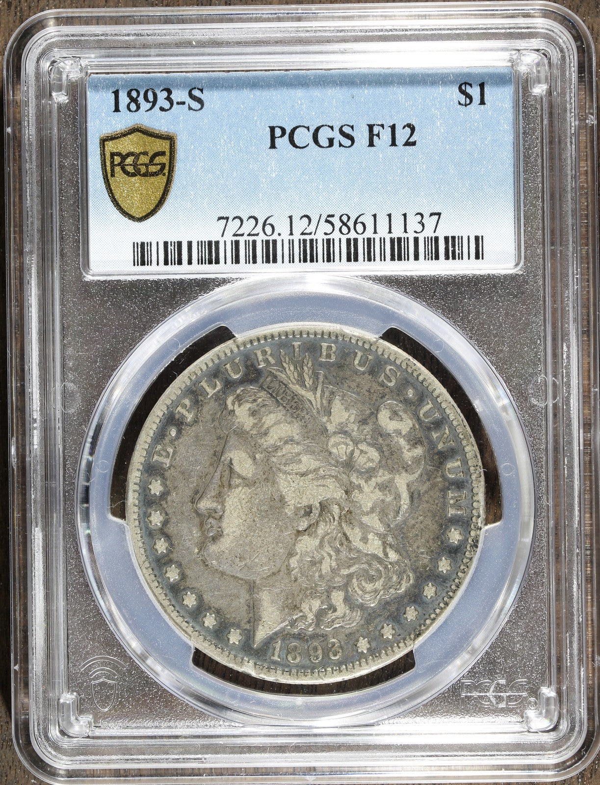 1893-S (F12) Morgan Silver Dollar $1 PCGS - KEY Date!