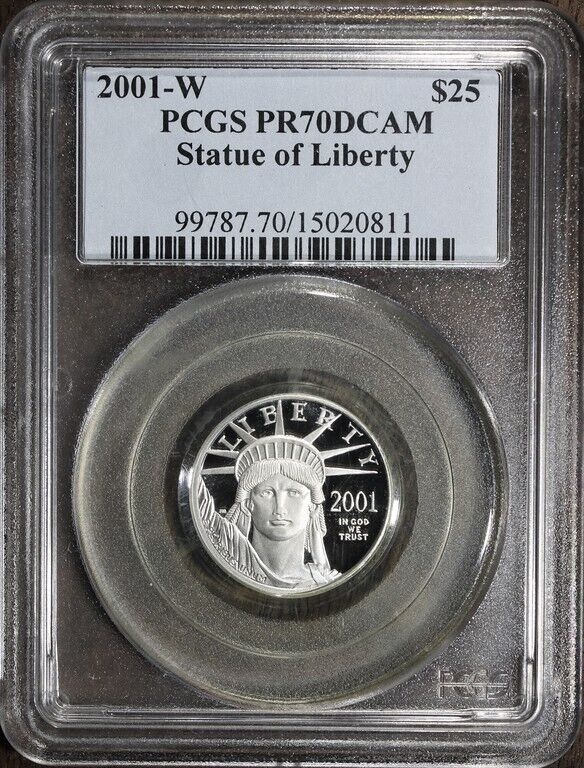 2001-W (PF70) 1/4 oz Proof American Platinum Eagle $25 PCGS