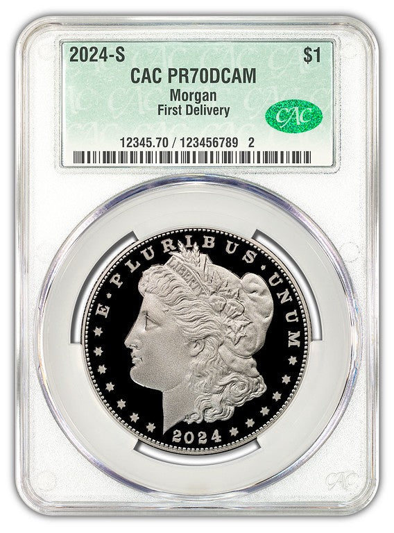 2024 (MS/PR/RP70) 6-Coin Set $1 Morgan/Peace Silver Dollar CAC FD First Delivery