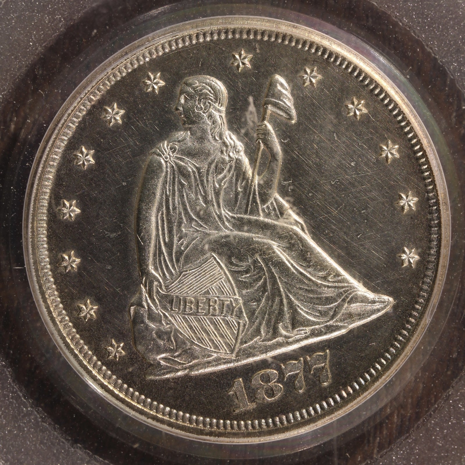 1877 (PR62 CAC) Proof 20 Cent Piece 20C PCGS OGH - Beautiful