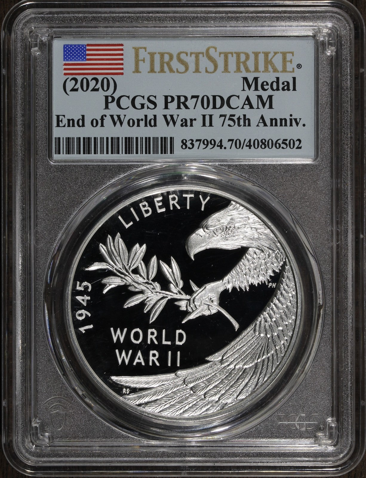 2020 (PR70) End of World War 2 Commemorative Silver Medal PCGS - Stunning Coin