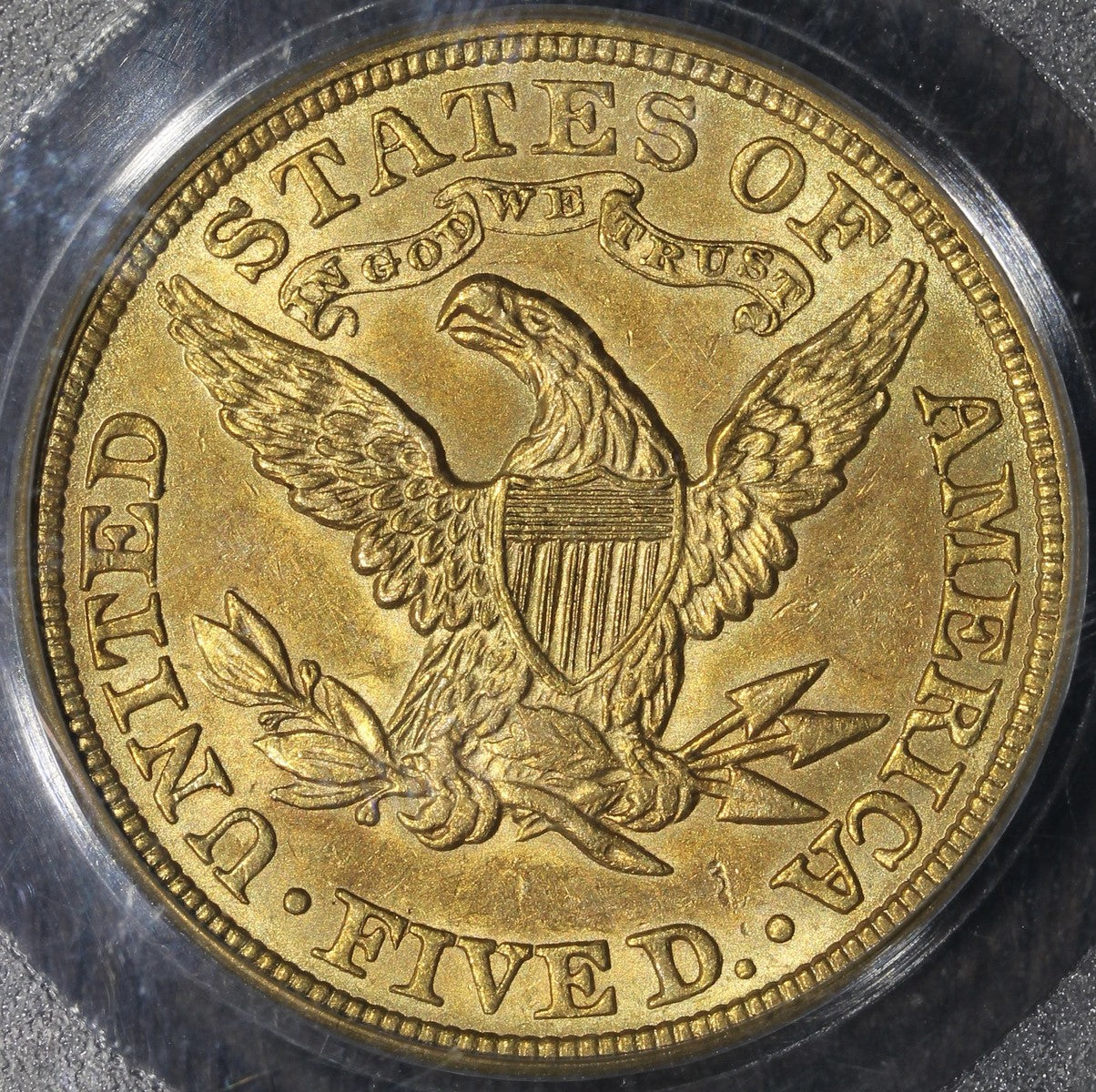 1906 (AU58 CAC) Liberty Head Gold Half Eagle $5 PCGS OGH