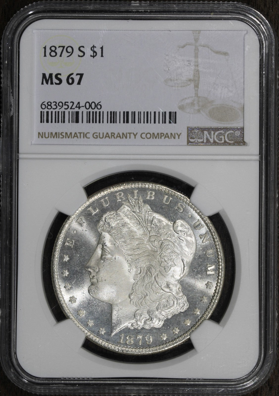 1879-S (MS67) Morgan Silver Dollar $1 NGC - Semi Prooflike