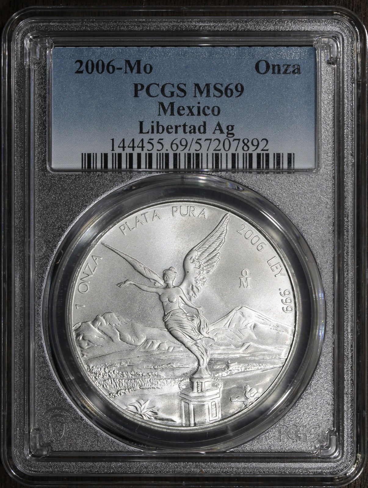 2006-Mo (MS69) 1 oz Silver Libertad Onza PCGS - Key Date Top Pop!