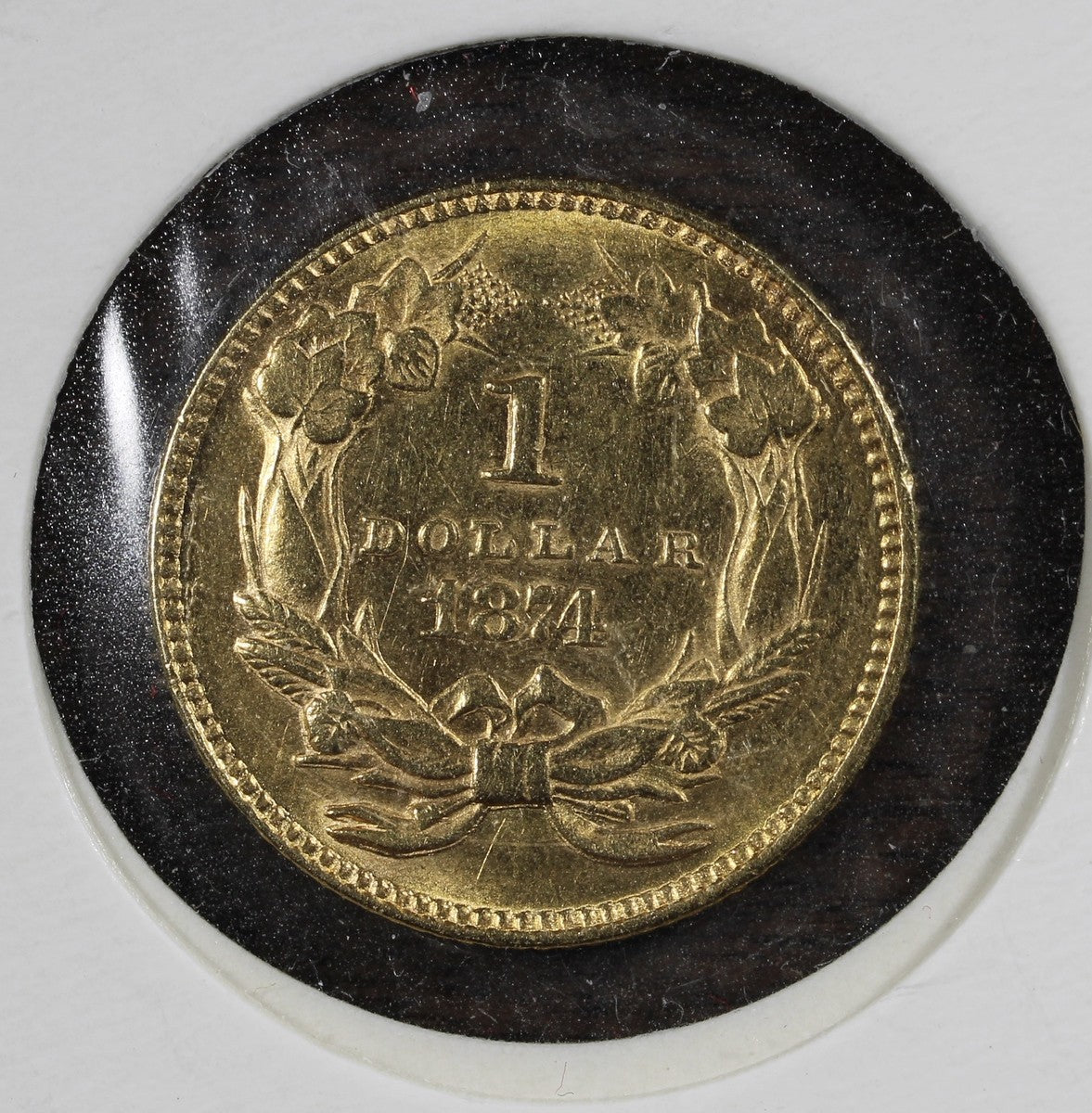 1874 Gold One Dollar Type 3 G$1 UNC