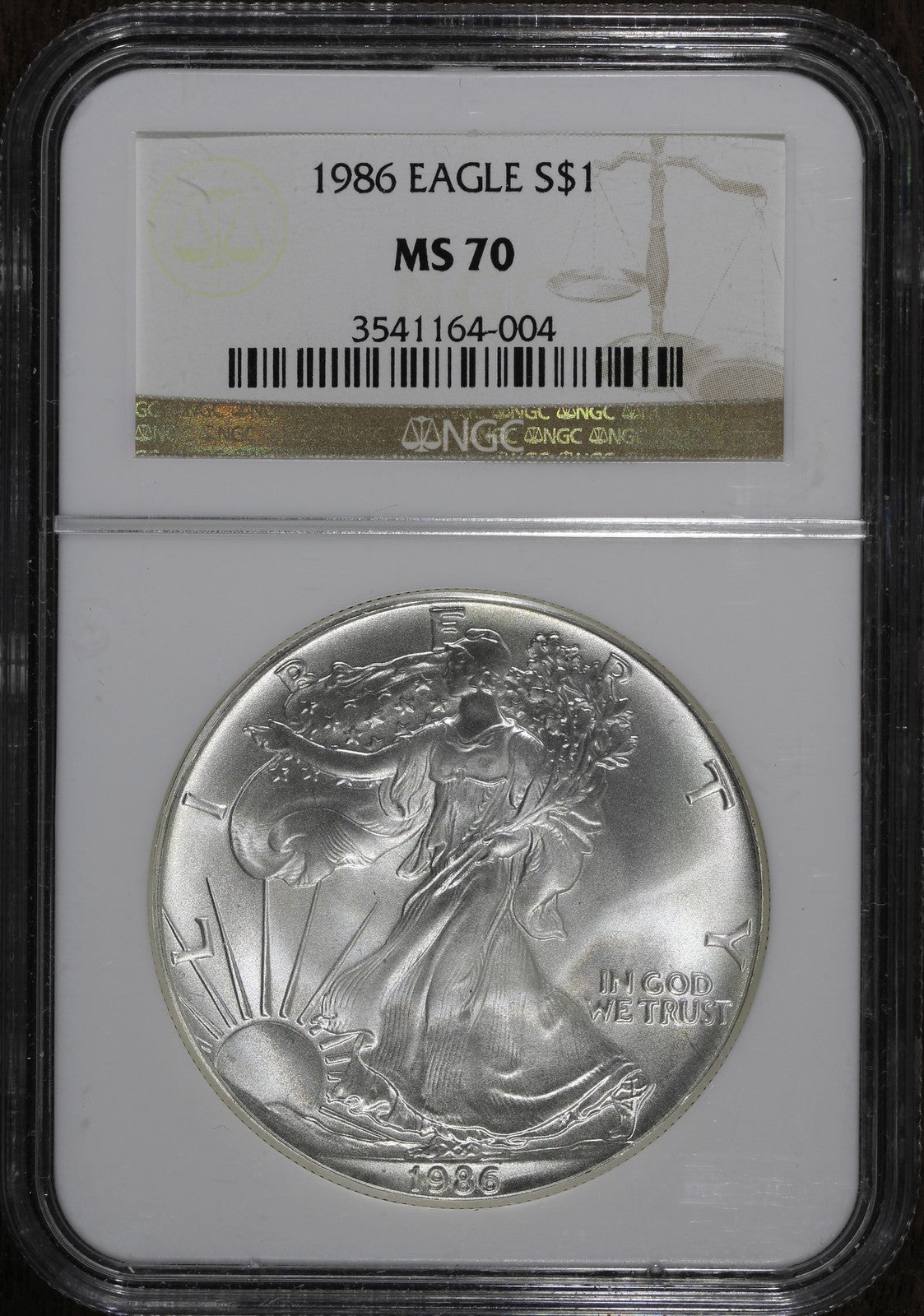 1986 (MS70) American Silver Eagle ASE $1 NGC - First Year Flawless