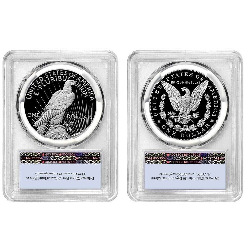 2023-S Proof Morgan & Peace Dollar (PR70) PCGS Advanced Release AR (Flag Label)