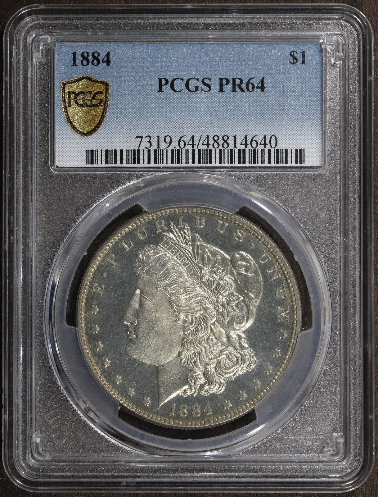 1884 (PR64) Proof Morgan Silver Dollar $1 PCGS - Great Contrast