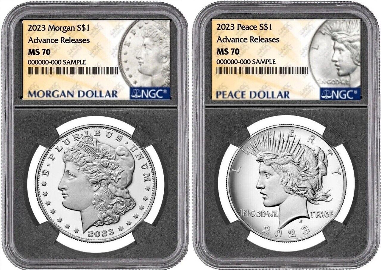2023 (MS/PR 70) 6-Coin Set $1 Morgan & Peace Advanced Release AR NGC