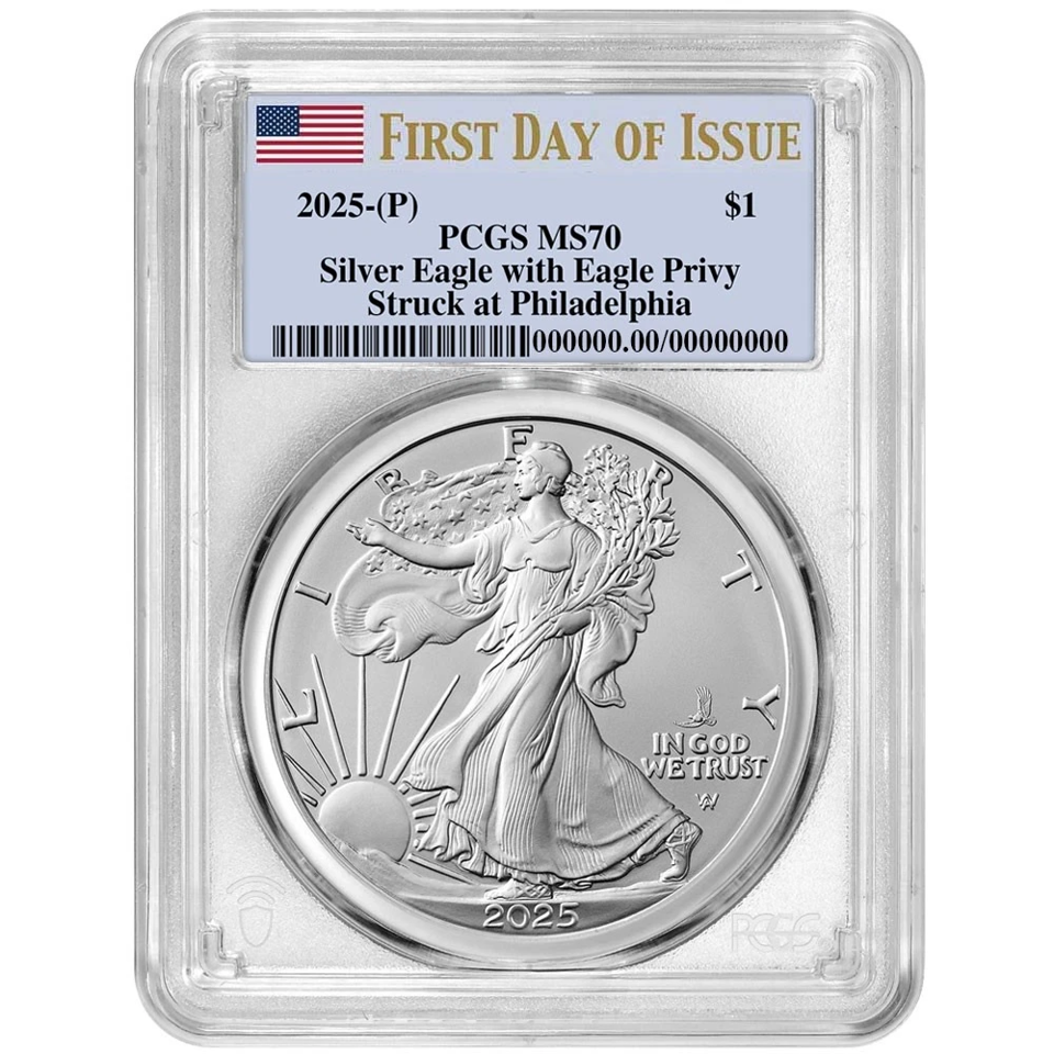 2025 (P) (MS70) American Silver Eagle $1 ASE PCGS FDOI - EAGLE PRIVY 🦅
