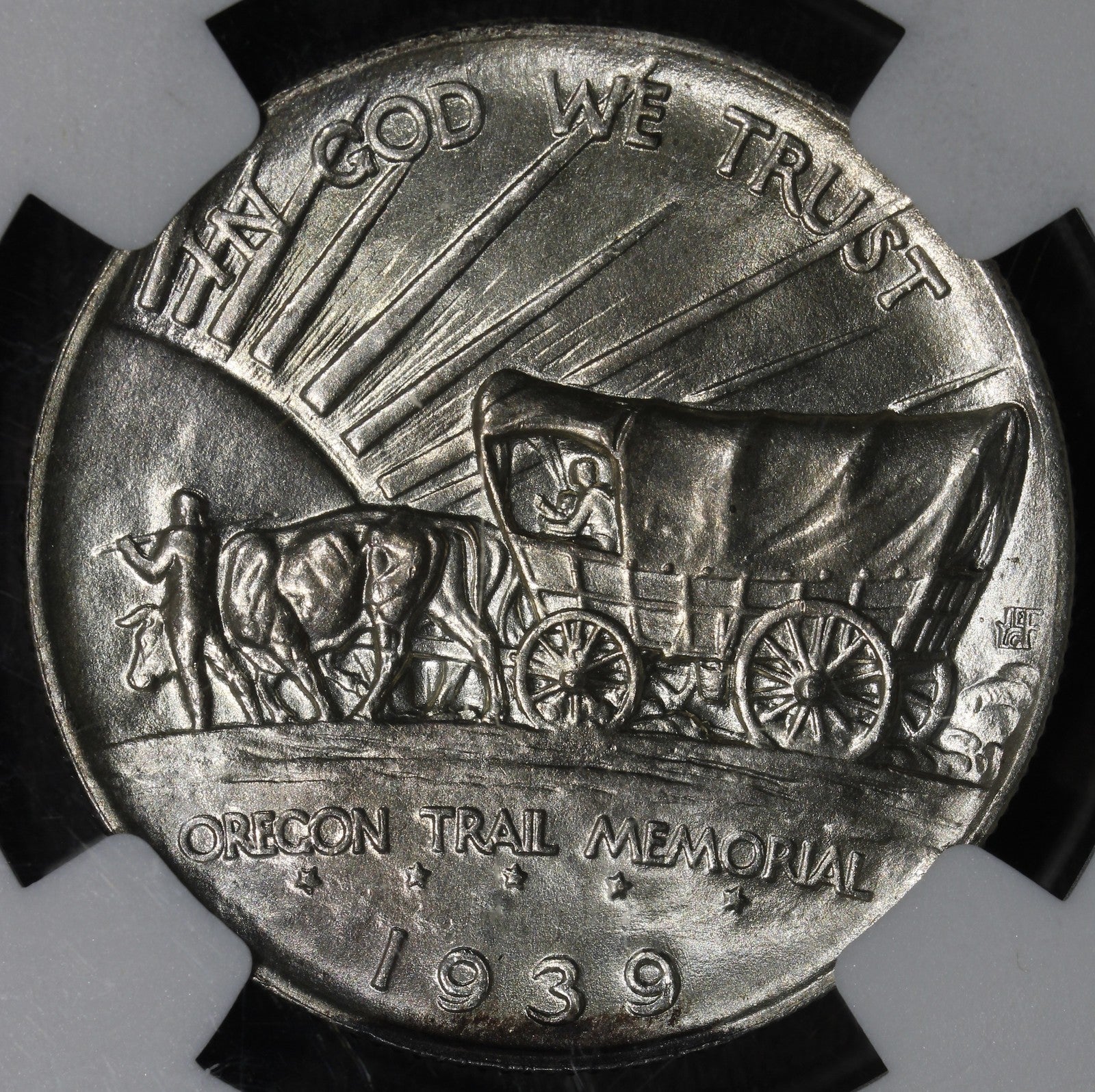 1939 (MS67+ CAC) Oregon Trail Commemorative Silver Half Dollar 50C NGC