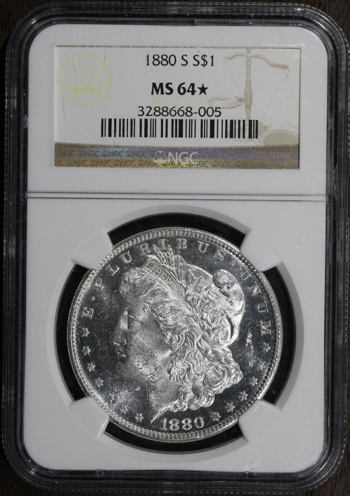 1880-S (MS64* STAR) Morgan Silver Dollar $1 NGC - Beautiful Eye Appeal