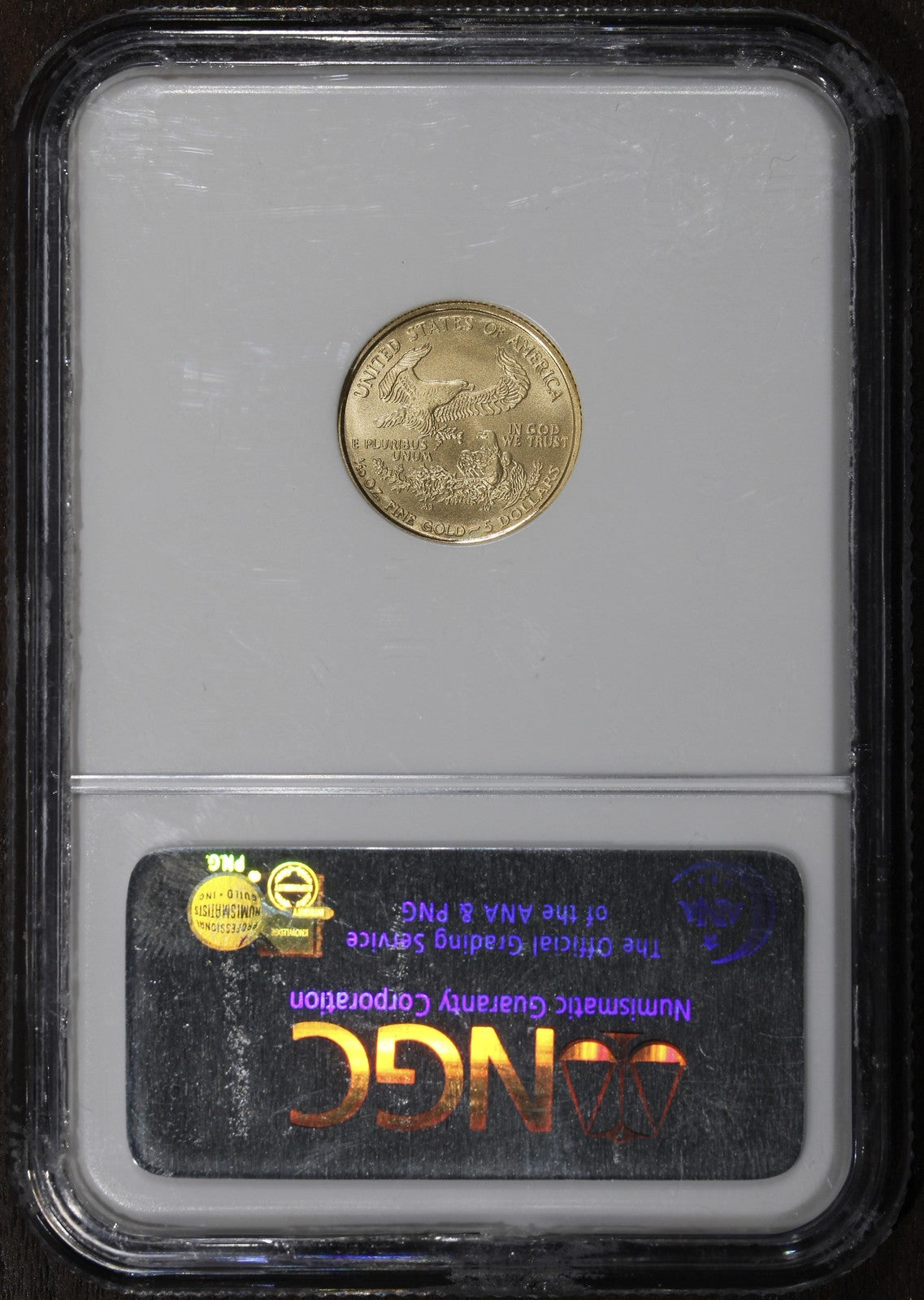 2007-W (MS70) 1/10 oz Gold Burnished American Gold Eagle $5 NGC - ER