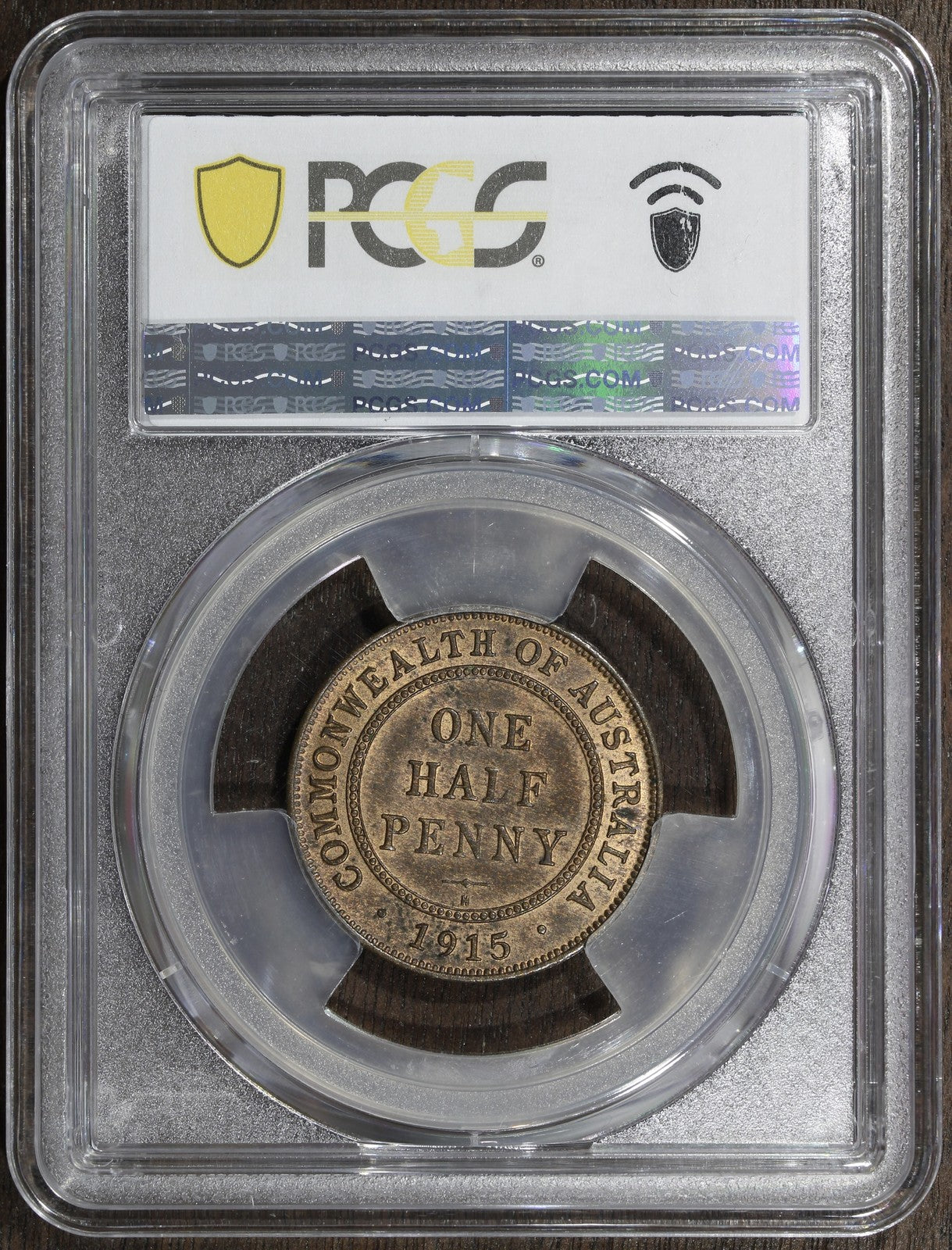 1915-H (MS63RB) Australia Half Penny 1/2D PCGS - KEY DATE, Very Rare